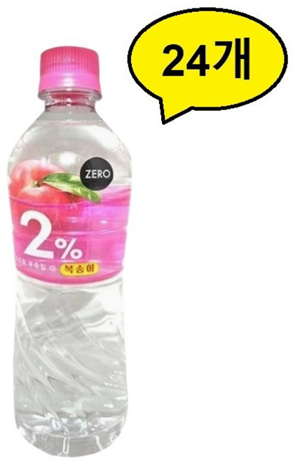 롯데칠성 2%부족할때복숭아, 24개, 500ml