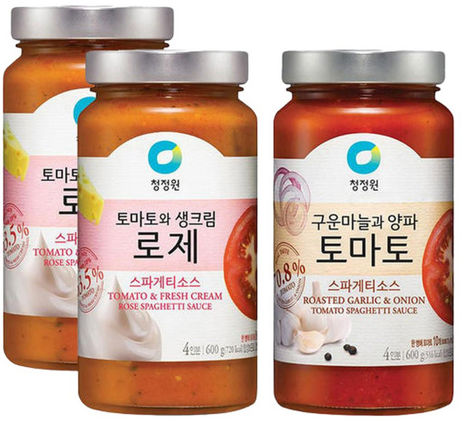 청정원 파스타소스 로제 600g 2개 + 토마토 600g 1개