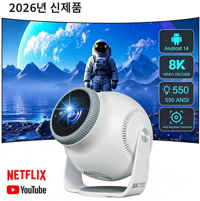 Velec 미니 빔프로젝터 FHD 해상도 4K 영상 입력 지원 Wi-Fi 6 블루투스 5.4 자동 키스톤 가정용 홈시네마, TP360