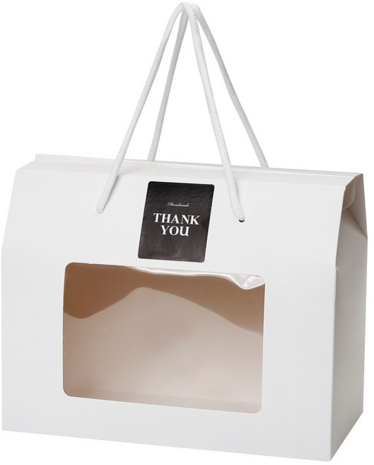 드림팩토리 접이식 투명창 손잡이상자(중), 10개, 화이트