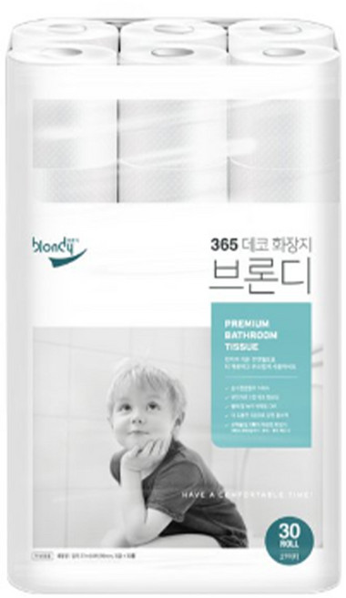 브론디 천연펄프 3겹 데코화장지 27m 30롤1팩/ 2팩 /화장지/ 두루마리롤휴지/고급 롤티슈 (살수록할인), 30롤, 1세트