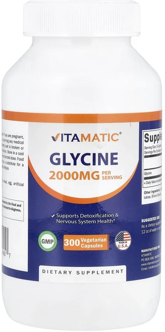 프리미엄상품 Vitamatic 글라이신 베지 캡슐 300정(캡슐 1정당 666mg) 끝내주게잘나가는상품, Vitamatic글라이신베지캡슐300정캡슐1정당666m, 1개, 300정 - 쿠팡