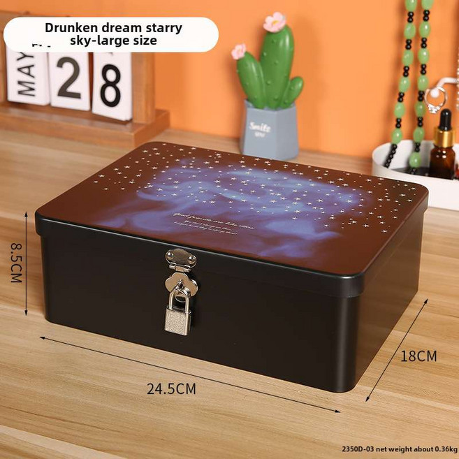 편지보관함 추억박스 상자 선물 빈티지 비밀 보물상자, 취한 꿈 별이 빛나는 하늘-대형