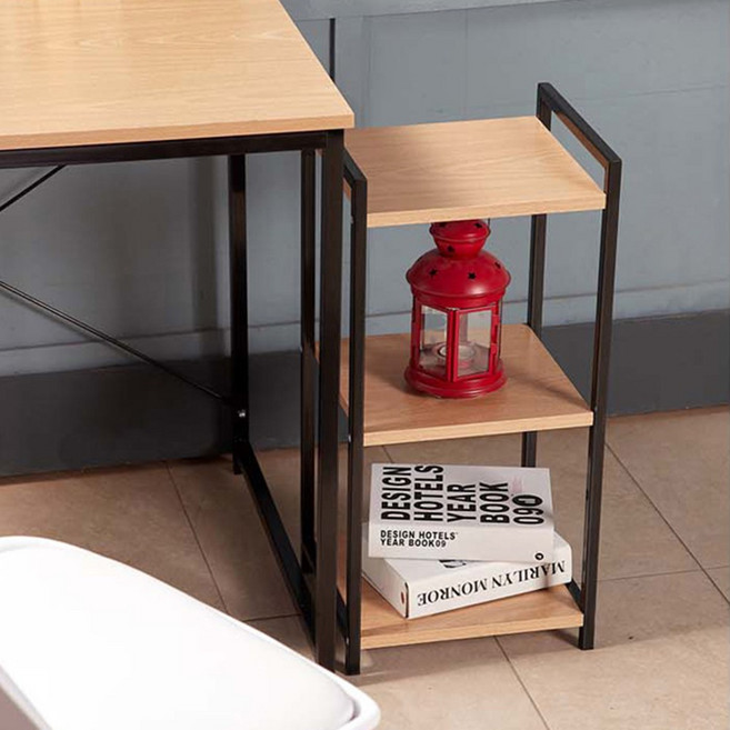 심플업 3단 철제 책상 보조 선반 서랍 미니 선반 이케아스타일 틈새, 화이트