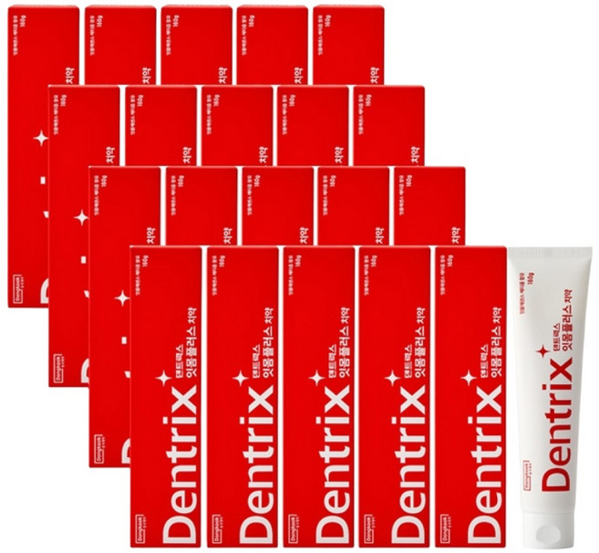 동국제약 덴트릭스 잇몸플러스 치약 160g 잇몸치약 잇몸케어 구취제거 잇몸약 에티즘함유 잇몸케어 프로젝트 마일드한 상쾌함, 20개