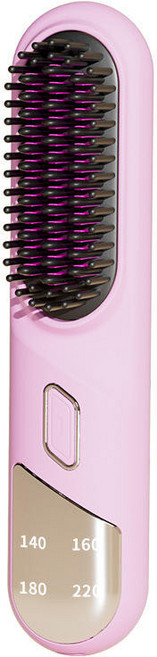 USB無線直髮梳 離子夾 直捲兩用 負離子 四檔調節 智能控溫, 黑色, 1