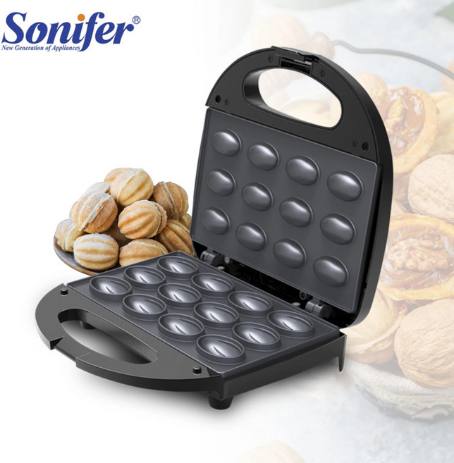 Sonifer-전기 월넛 와플 메이커 750W 주방 가전 아침 조리기 붙지 않는 철 팬, SF6148 EU (국내용)