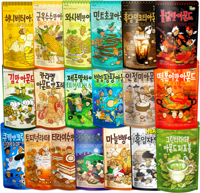 길림양행 탐스팜 HBAF 바프 아몬드 19종 중 1선택 대용량 허니버터 210g 청양마요 마늘빵 떡볶이 불닭 그린티라떼 군옥수수 와사비 민트초코 카라멜 인절미 쿠키앤크림 티라미수, 제주말차(190g), 1개