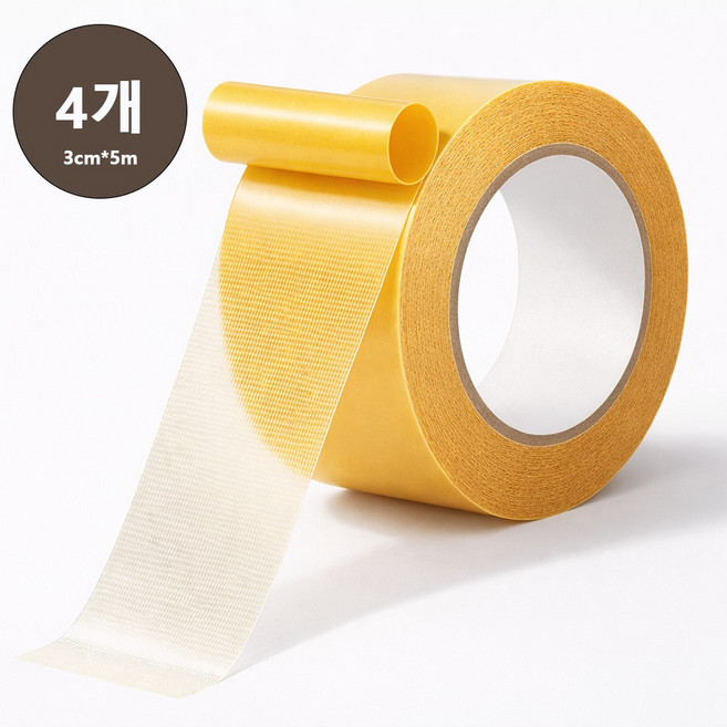 KLW 초강력 양면테이프 자국없는 양면테이프 투명한 다목적, 4개