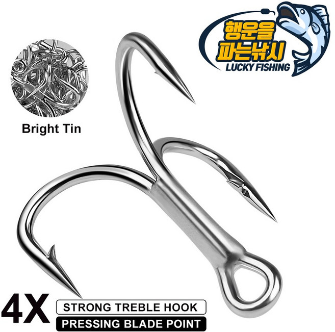 행운을파는낚시 최강 트레블훅 롱지그용 메탈지그 튜닝훅 지깅훅 루어바늘 미노우 교체용 훅, 1개, 10개입
