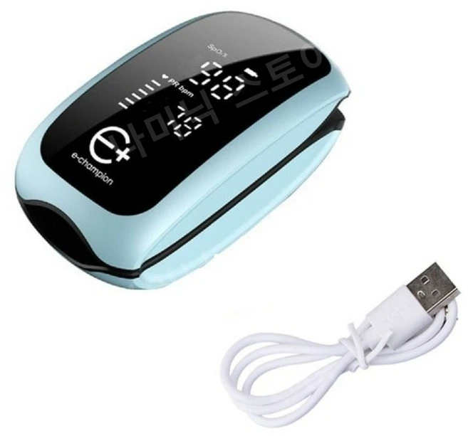 산소포화도측정기 휴대용 손끝 맥박 산소 농도계 가정용 USB 충전식, 1개 - 쿠팡