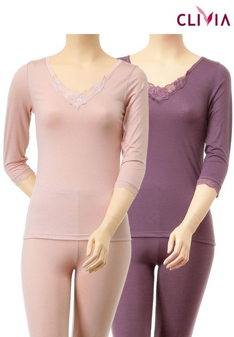 크리비아 라이오셀섬유 장미모티브 7부내의 상의 cwi4703A