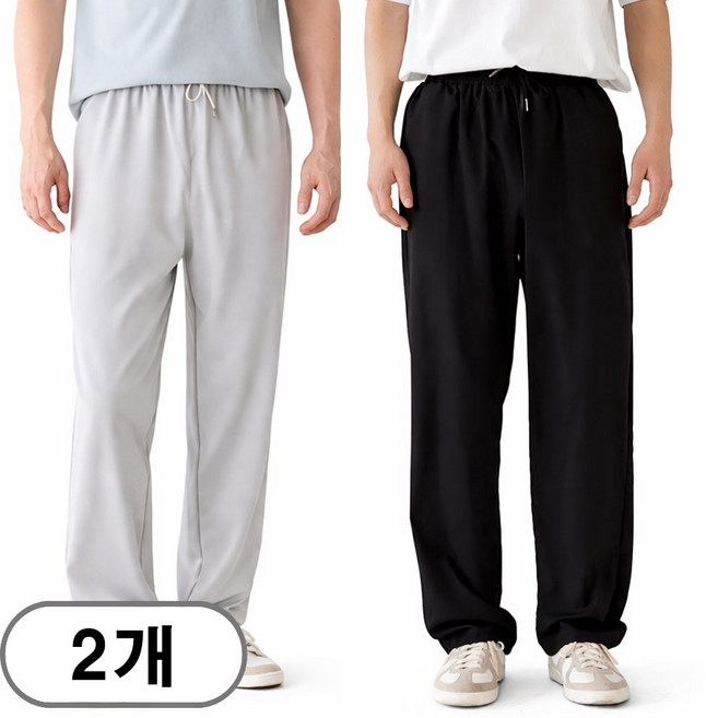 차쿠 1+1 남성 여름 아이스 스판바지 슬랙스 팬츠 바지 일자핏 쿨 출근 작업바지 빅사이즈