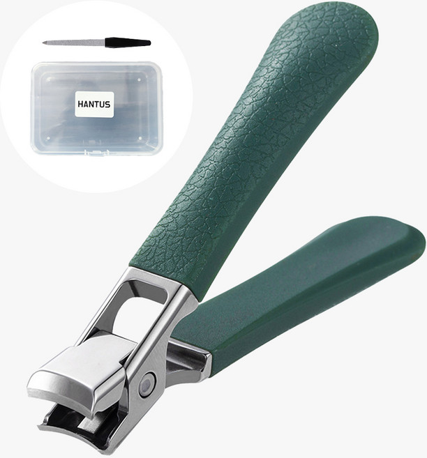 한투스 손톱깎이 손톱줄 두꺼운 발톱깎이 네일니퍼 ST501, 1세트, 그린+줄+보관함