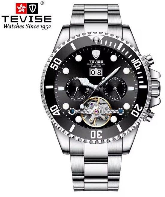 [CLOEVER] 프리미엄 기계식 자동 스켈레톤 남성 방수 손목시계