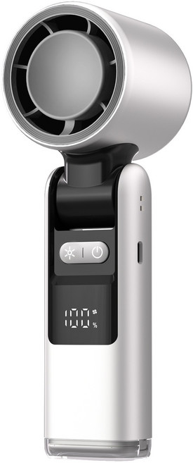 K801冰敷手持風扇 數顯渦輪暴力100檔可摺疊製冷桌面便攜式, 183*60*60mm, K801B白色