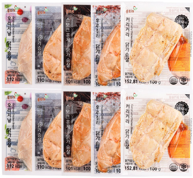 풀토래 훈제 닭가슴살 맛보기 세트 10팩 100%국내산 식사대용, 10개