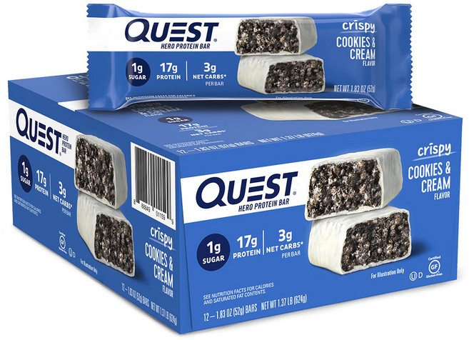 QUEST NUTRITION 高蛋白能量棒, 奶油餅乾口味, 52g, 12條