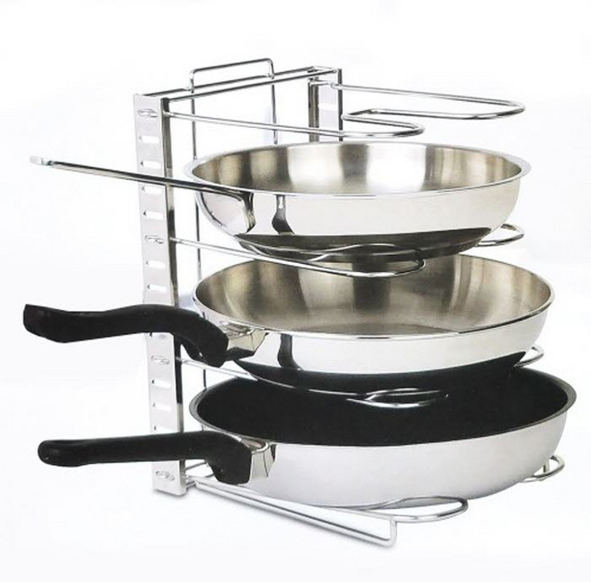 높이조절 프라이팬 수납대 2161 싱크대 선반 수납 정리, 4단, 2개