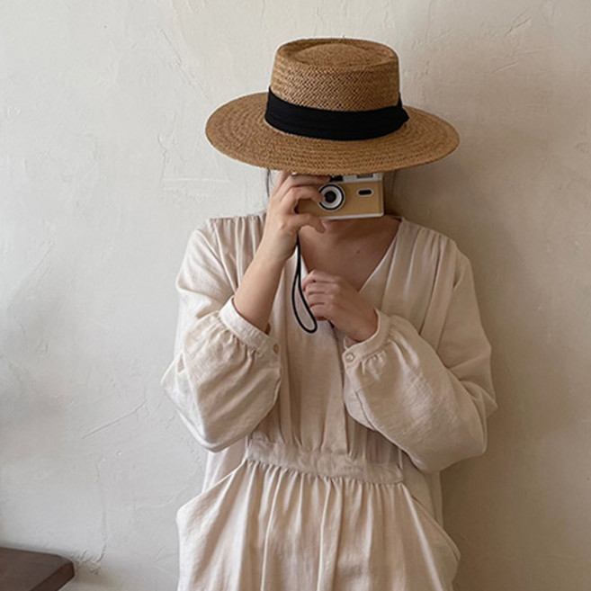 리츠제이 여름 밀짚 페도라 파나마햇