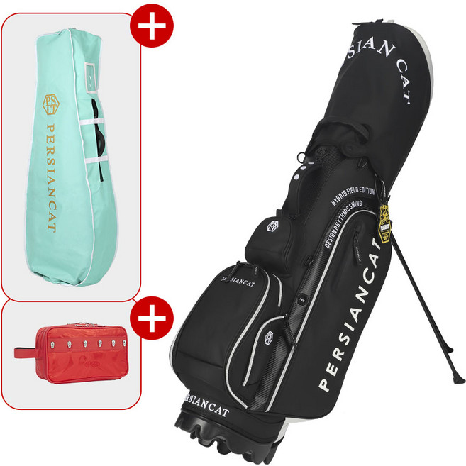 페르시안캣 슈프림 스탠드 골프 캐디백 027 블랙, 블랙(P4FUSB27), FREE