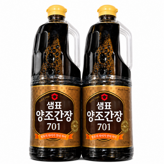 굿픽샵 코스트코 샘표 양조간장 701 대용량 국간장 진간장 양념간장+고급 사탕 증정, 1세트, 3.4L