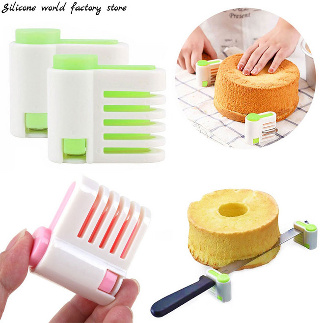 가래떡썰기 베이글커팅기 사과커터기 실리콘 세계 빵 슬라이서 플라스틱 케이크 커터 커팅 나이프 스플리터 토스트 키친 베이킹 5 레이어 2 개, [01] 옵션1