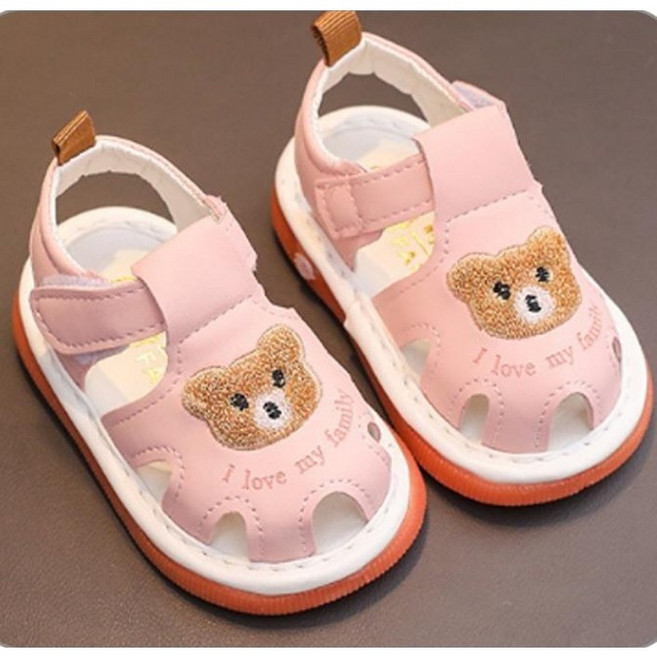 큐티베어 삑삑이 샌들 우리 아이 첫 신발 걸음마 신발 보행기 신발 삑삑이 신발 유아동 여름 샌들 귀여운 아기 신발