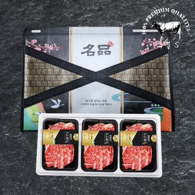 [투뿔S] 투뿔한우 1++ 5호 한우선물세트 900g (꽃등심300g+꽃등심300g+꽃등심300g), 1개