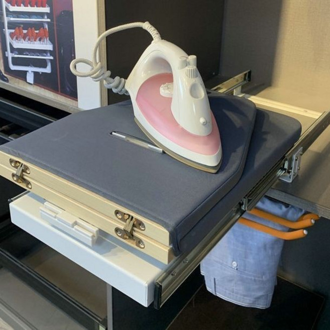 衣帽間折疊燙衣板 衣柜家用大號多功能隱藏加固加厚高溫熨衣板, 灰色, 灰色