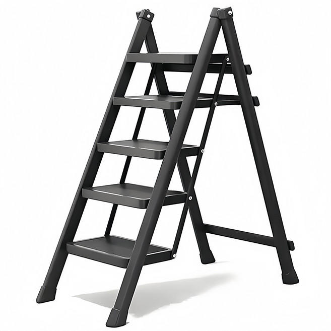 사다리 탄소강 휴대용 사다리 가정용사다리 블랙 4단/5단, 1개