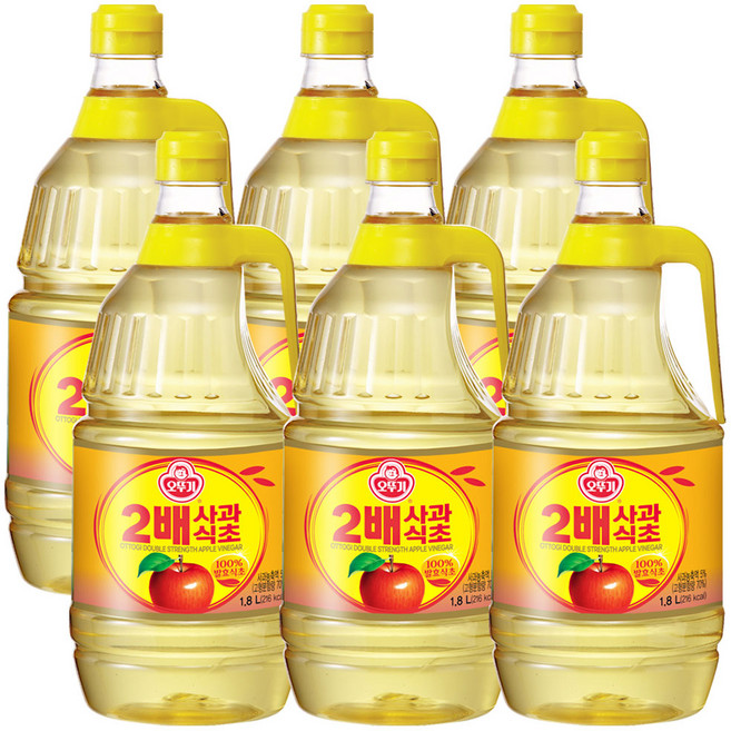 오뚜기 2배 사과식초, 1.8L, 6개