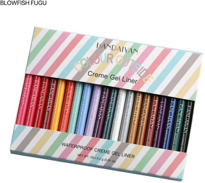 BLOWFISH FUGU 컬러 라이너 워터프루프 안 번져요+랜덤 사은품, 세트 20마리요, 1개