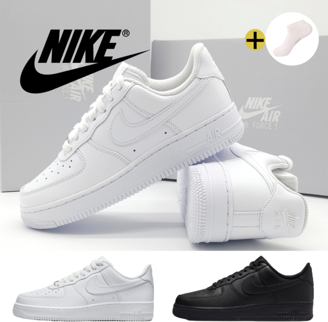 (매장정품) 나이키 에어포스 1 07 운동화 a/s 가능 남성 여성 + 스니코코 양말