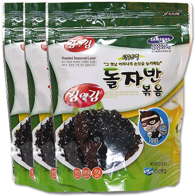 [가온애] 소문난 돌김자반, 3개, 70g