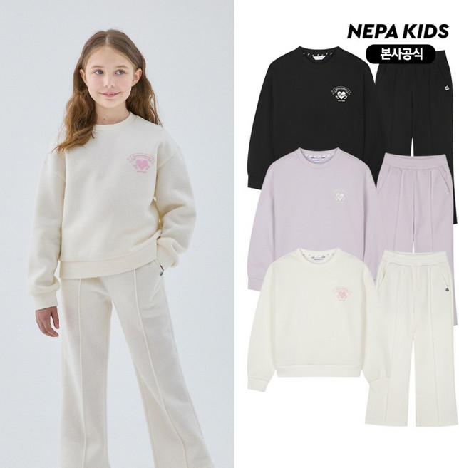 네파 키즈 네파키즈 본사 KL85952 여아 크롭 기모세트