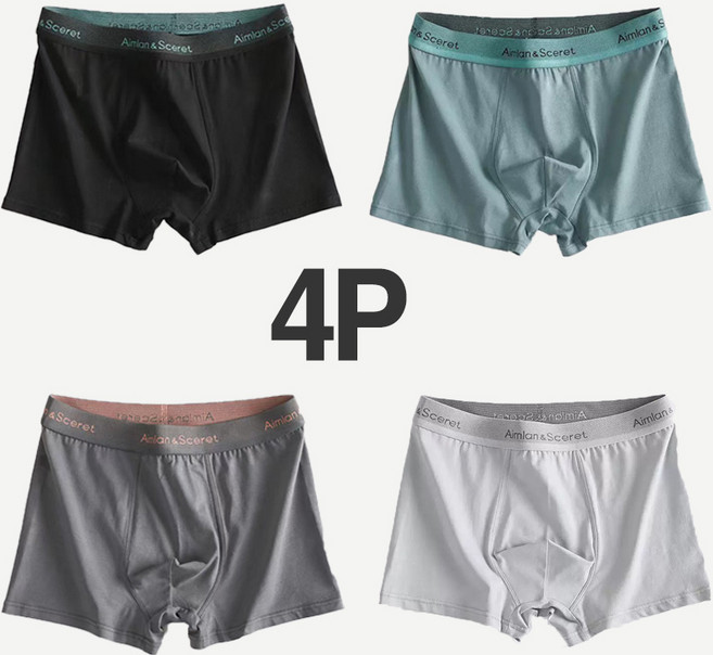 SELEAD 남자면팬티 남성드로즈팬티면 드로즈 팬티 4종 세트 95%면