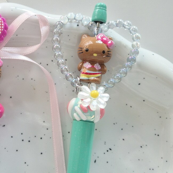캐릭터 비즈 볼펜 꾸미기 DIY 학생 사무용 동대문 볼꾸 재료, 1개, 알로하냥이
