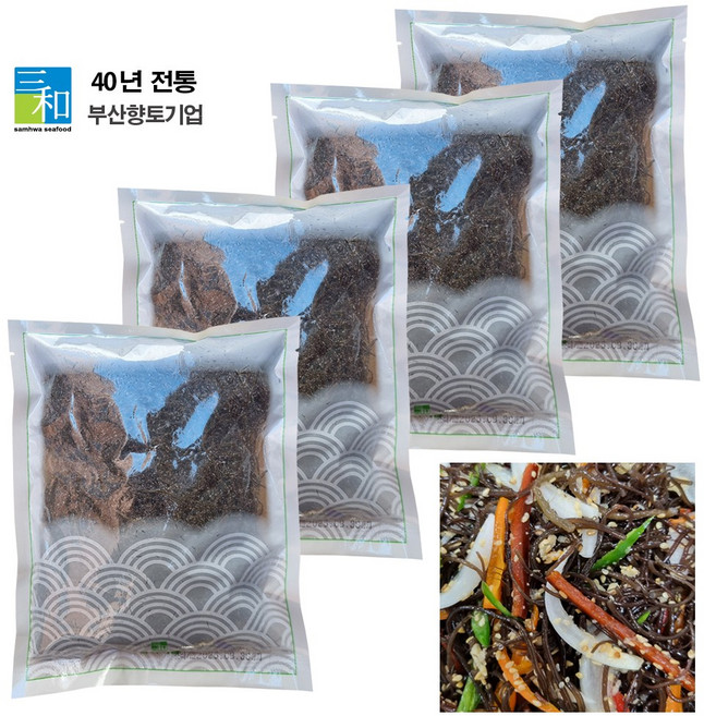 [삼화해조류] 완도 소금줄인 꼬시래기 500g 소포장 최고의 영양반찬, 4개