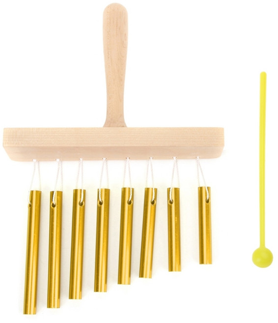 장난감 세트 바 차임벨 8톤 노커 메탈 윈드 차임벨 코드 바 차임벨 손에 들고 바 차임벨, Gold