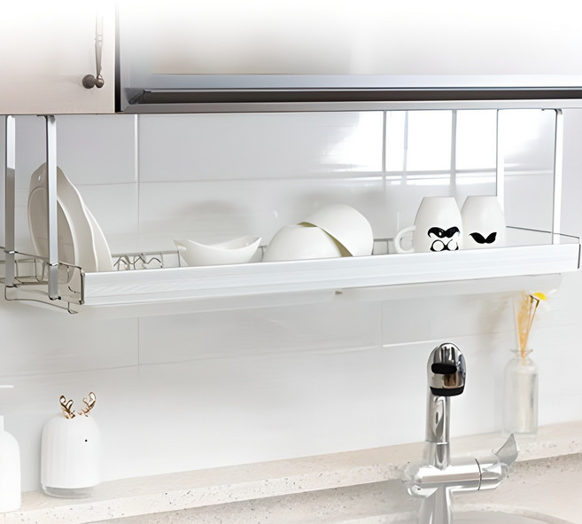 에스파스 알루미늄바 800 싱크선반, 1단, 실버, 1개