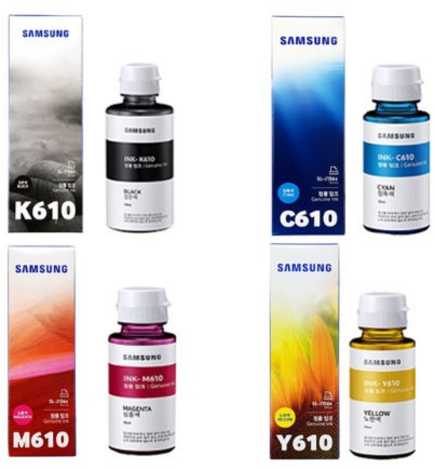 삼성 정품잉크 INK-K610 SL-T1670W T1670FW J1560 J1563 J1565W, 1개, 노랑