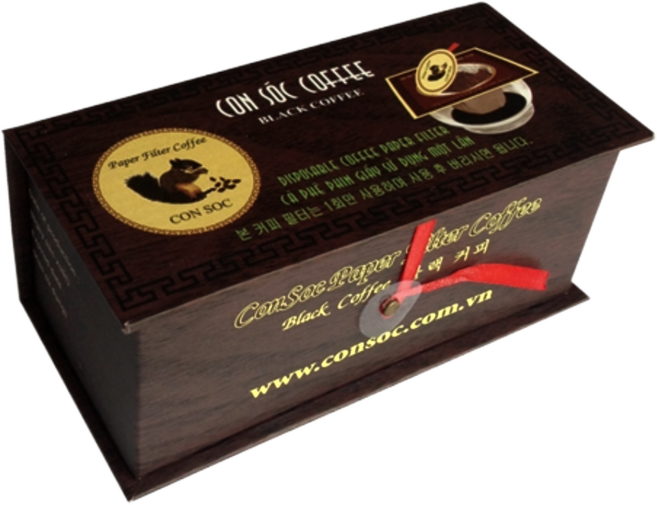 [콘삭/ 다람쥐]PD160/ 베트남 프리미엄 원두 커피/ 아라비카/ 로부스타/ 필터형/선물/ 10개입, 160g, 1박스