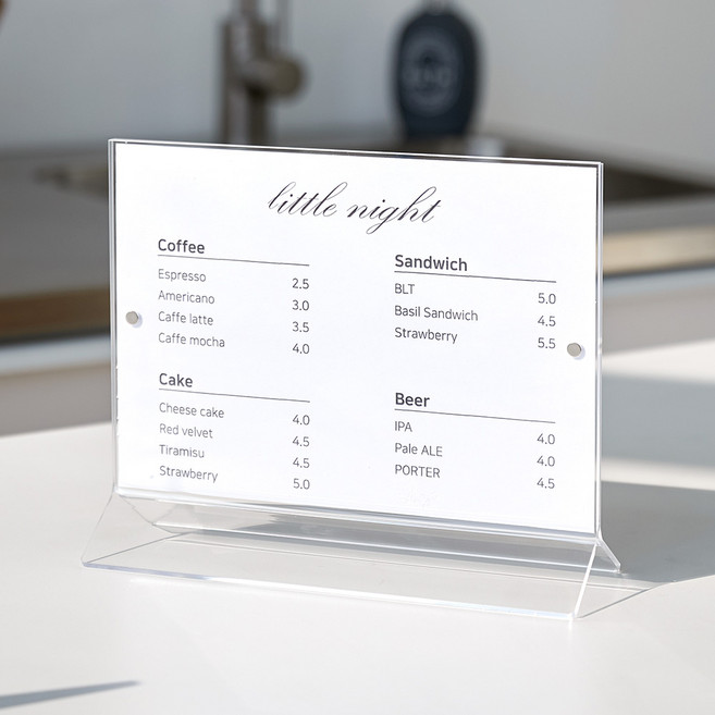 [튼튼한] 스튜디오투명 Y자형 아크릴 메뉴판 꽂이, 1개