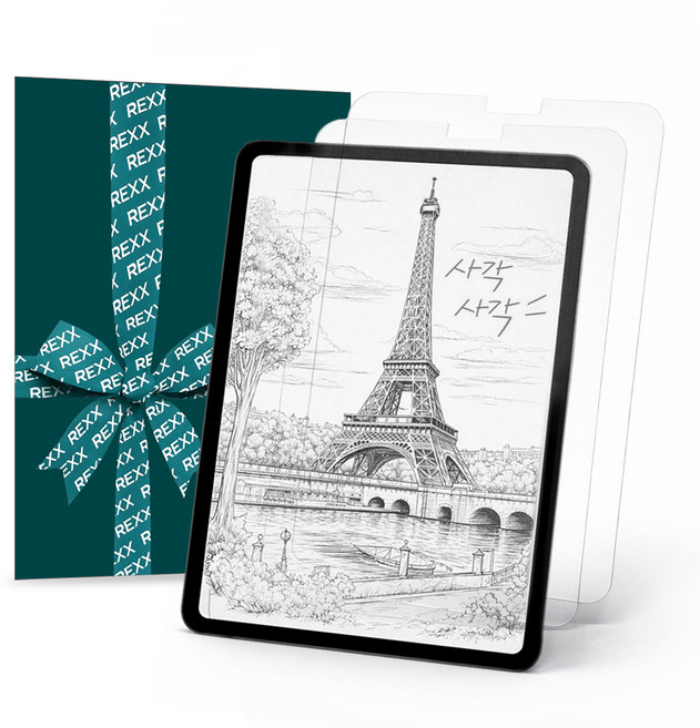 렉스 종이질감 태블릿 액정 보호 필름 2매입, 1박스