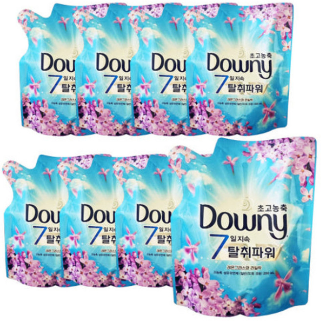 다우니 초고농축 섬유유연제 레몬그라스와 라일락, 200ml, 8개