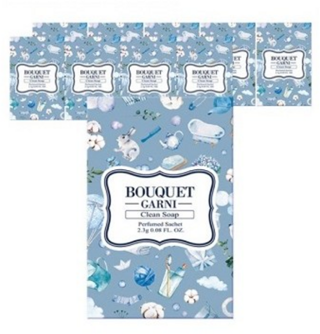부케가르니 퍼퓸드 샤쉐 옷장방향제 본품, 2.3g, 10개, CLEAN SOAP (클린솝 향기)