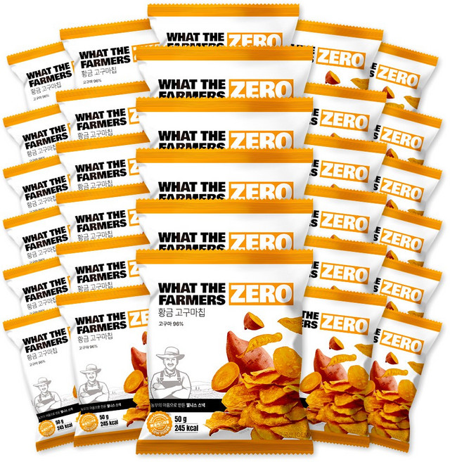 왓더파머스 제로 과자 통슬라이스 저당 간식 무가당 골드황금고구마칩, 30개, 50g