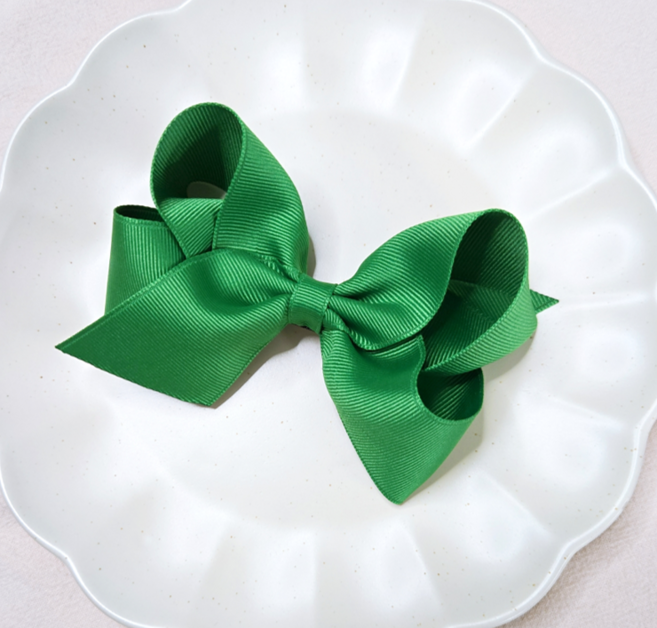 [라라머리핀] 러블리 글로시 쉬폰 반짝 리본 유아 머리핀 3종