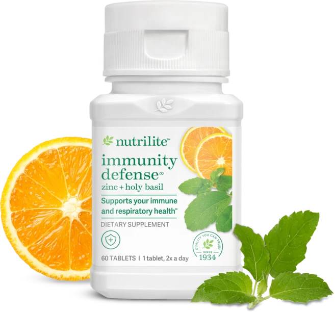 미국 암웨이 뉴트리라이트 면역 방어 아연 + 홀리바질 감기 예방 면역력 영양제 60정, 1개 - 쿠팡